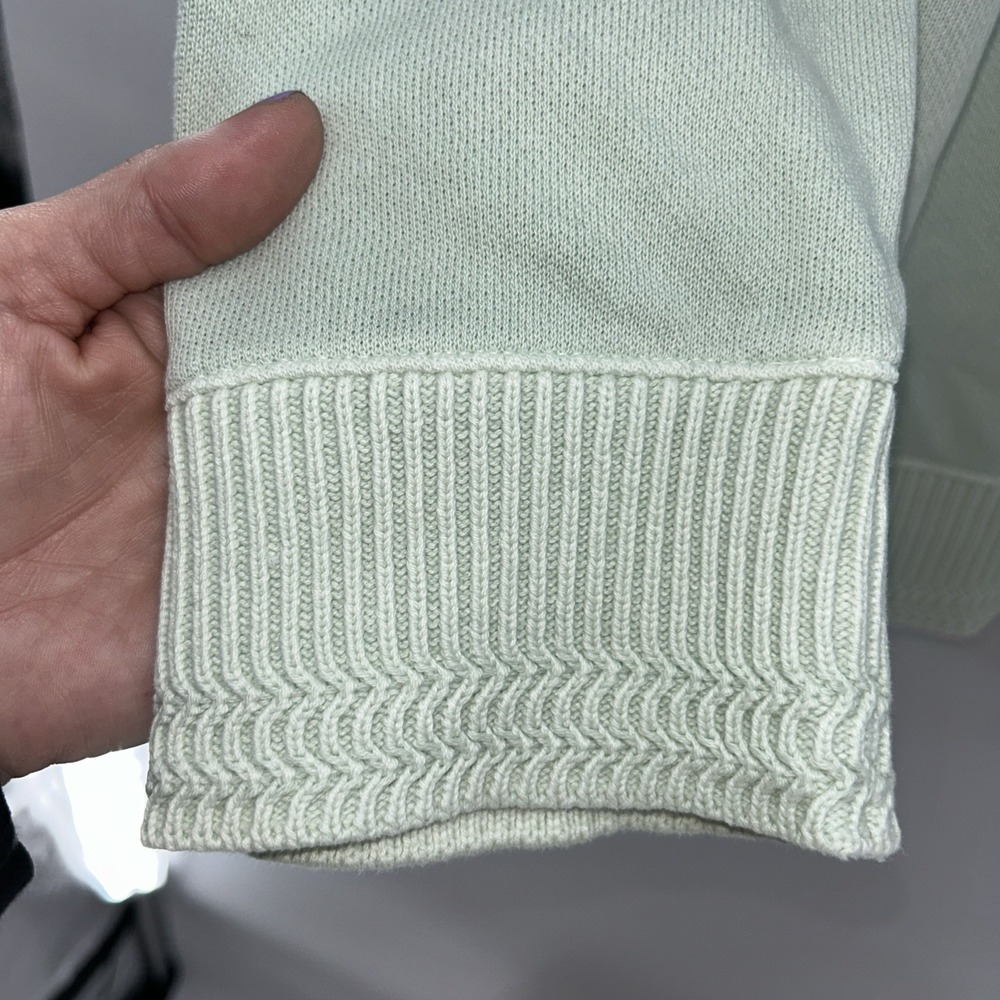 J. Jill Womens Sweater Sz L Mint Green Relaxed Casual Drop Shoulder Cotton Boat - Picture 4 of 8